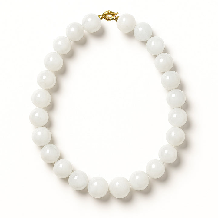 White Jade Necklace 16mm