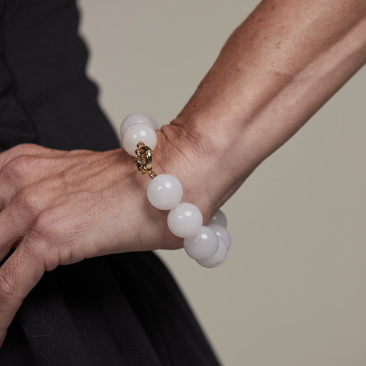 White Jade Bracelet 16mm