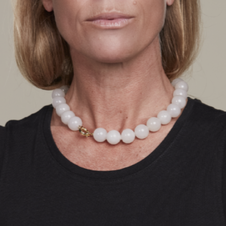 White Jade Necklace 16mm