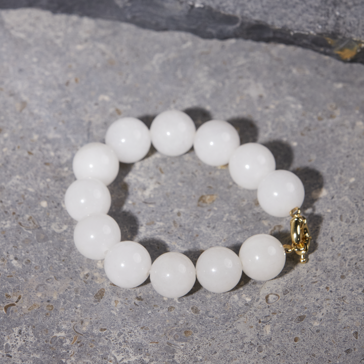 White Jade Bracelet 16mm