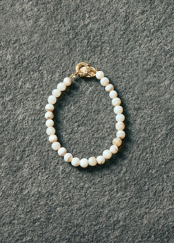 White striped agate bracelet 6mm