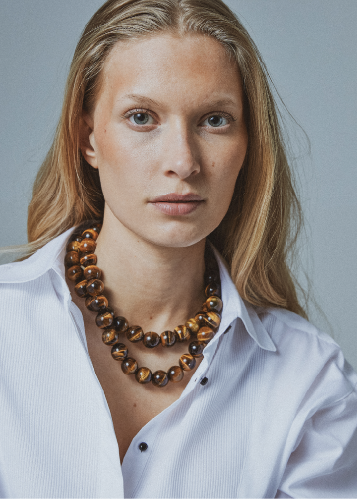 Yellow tiger eye necklace 16mm