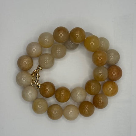 Yellow Jade Necklace 16mm