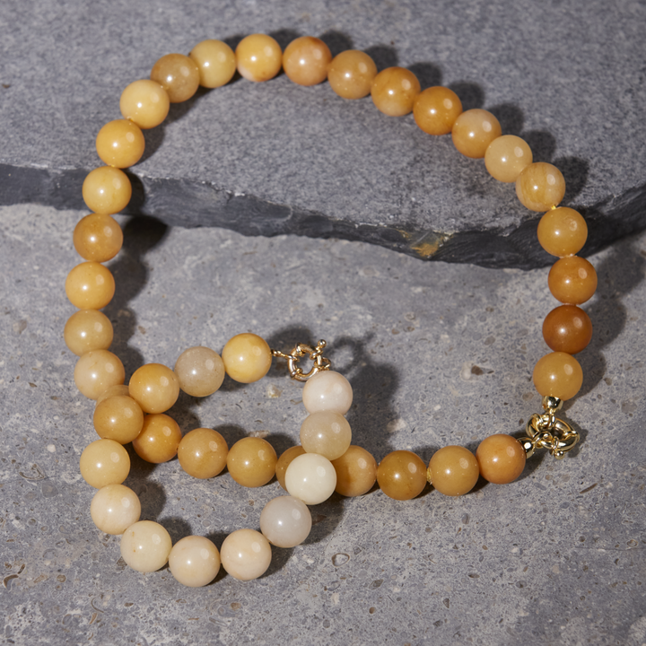 Yellow Jade Necklace 16mm
