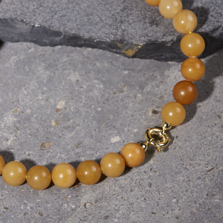 Yellow Jade Necklace 16mm