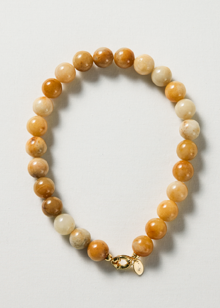 Yellow jade necklace 16mm
