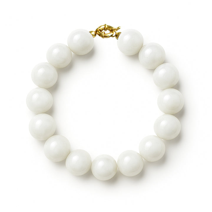White Jade Bracelet 16mm